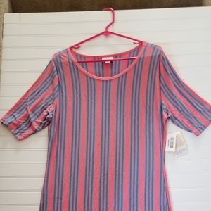 Lularoe - 2XL Julia Pink & Blue Striped